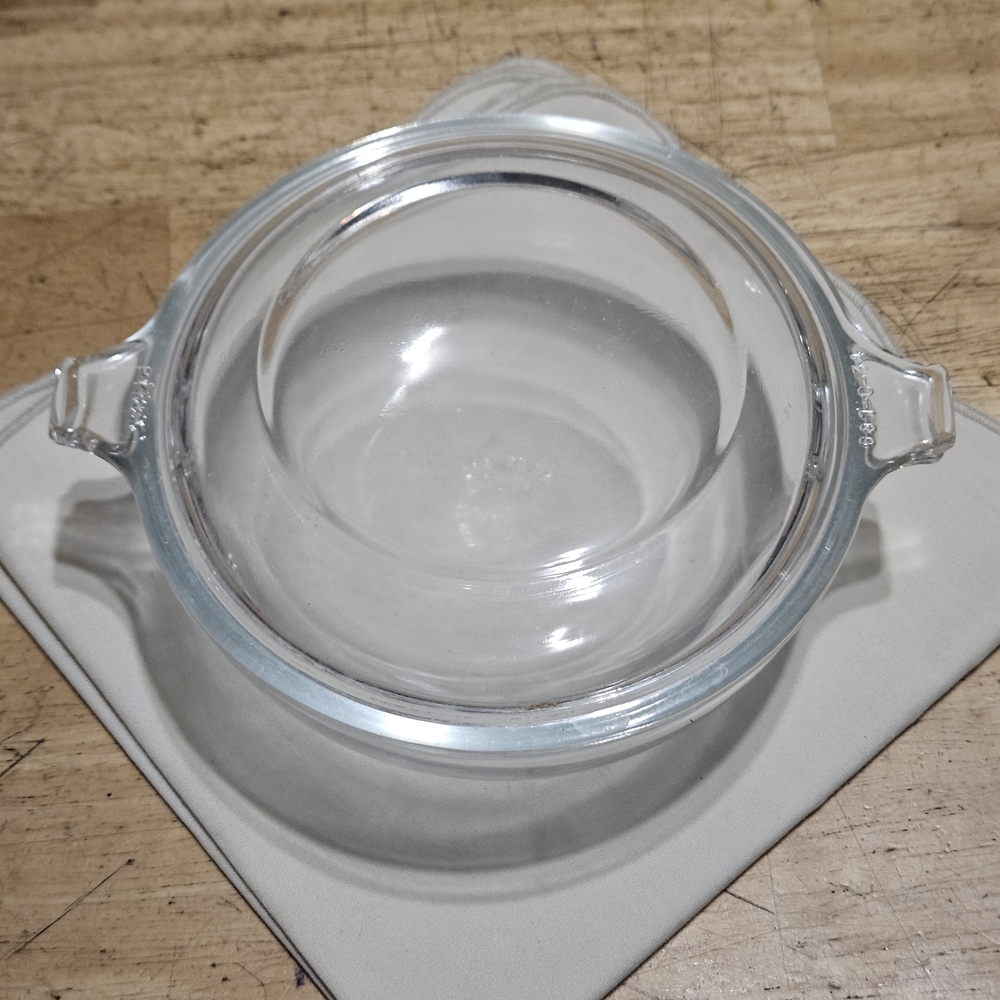 Vintage Pyrex Clear Glass Lidded Casserole Dish